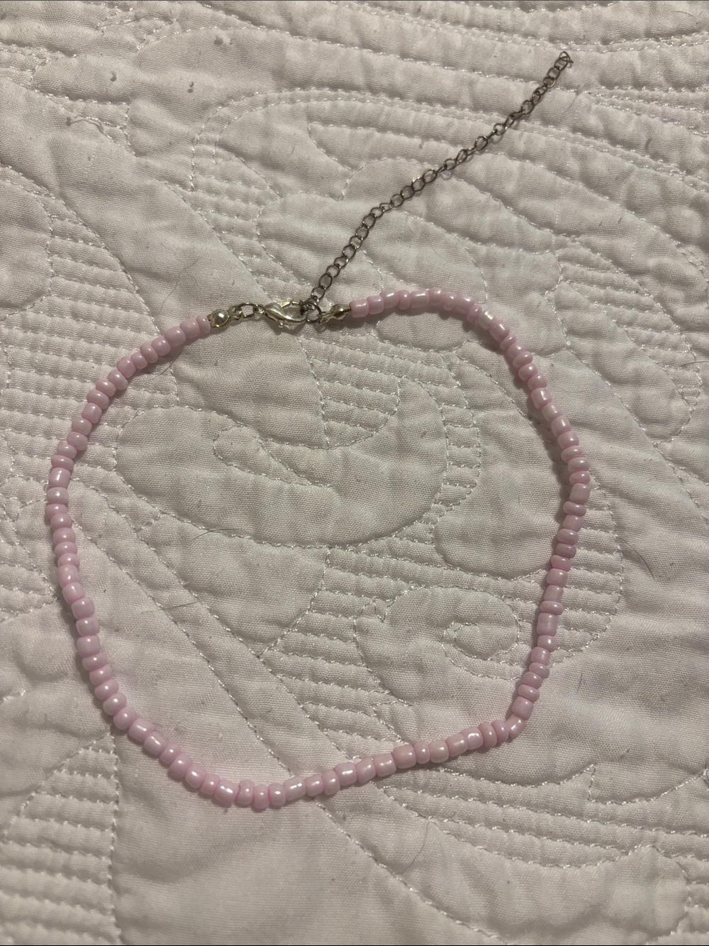 Delicate Pink Beaded Necklace - Women's Jewelry